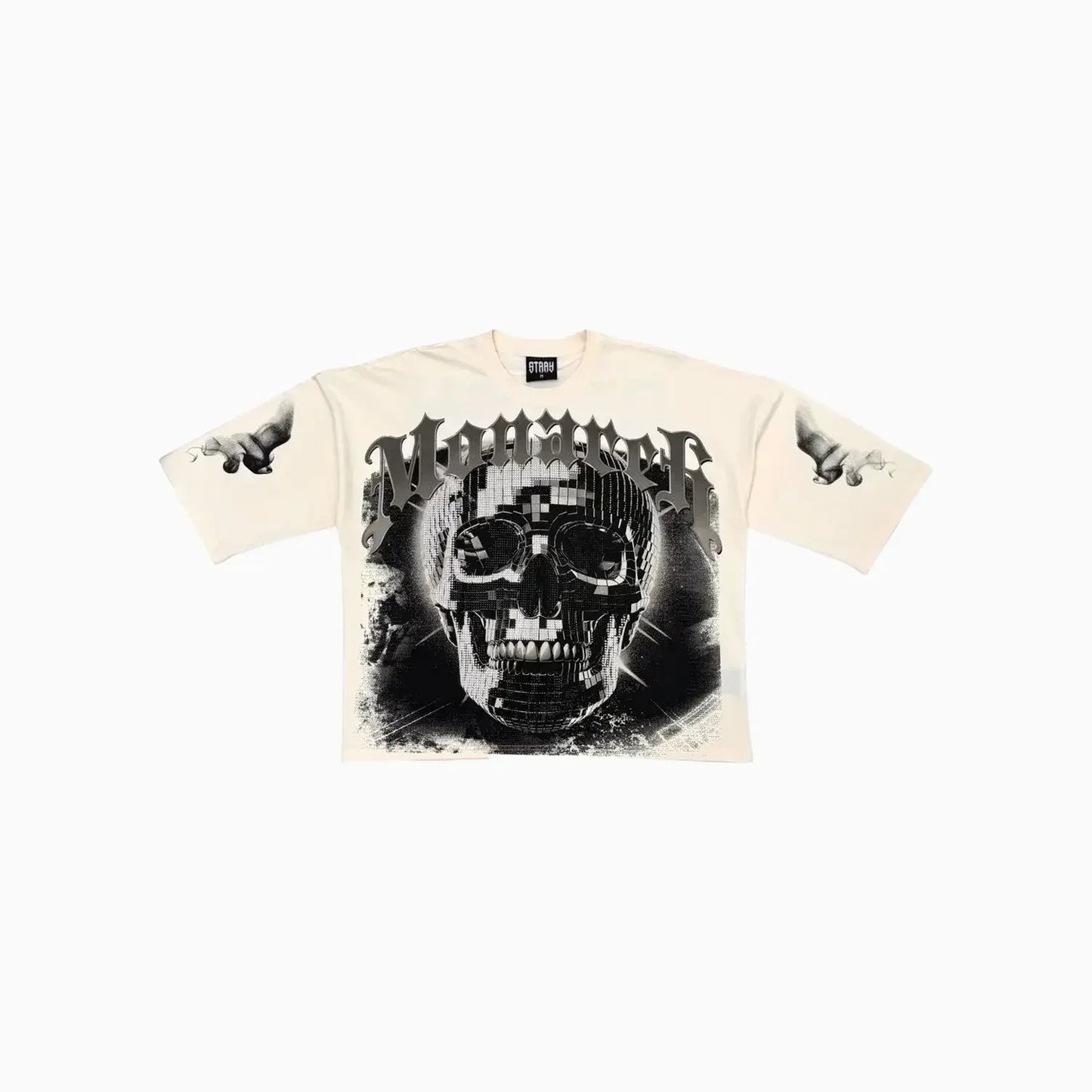 Men's Monarch Digital Skull Oversized Graphic T-Shirt
