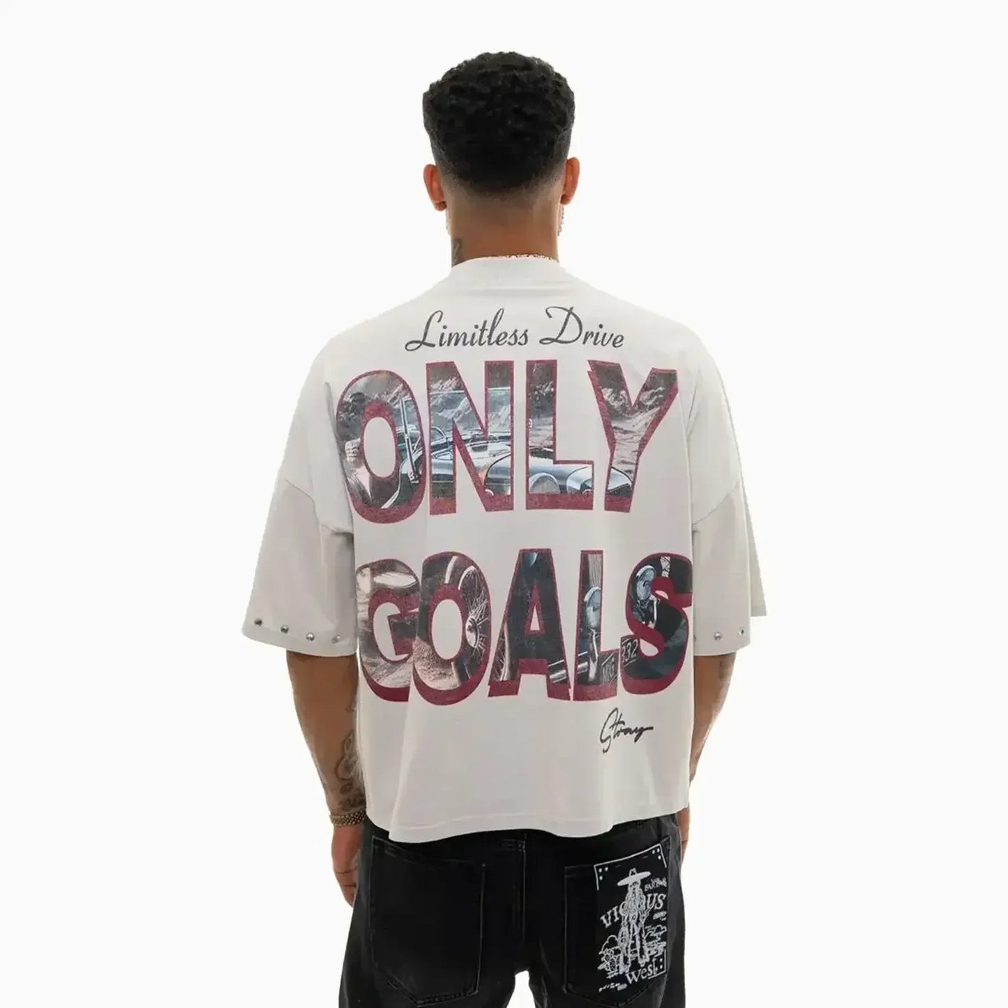 Men's Only Goals Oversized Graphic T-Shirt