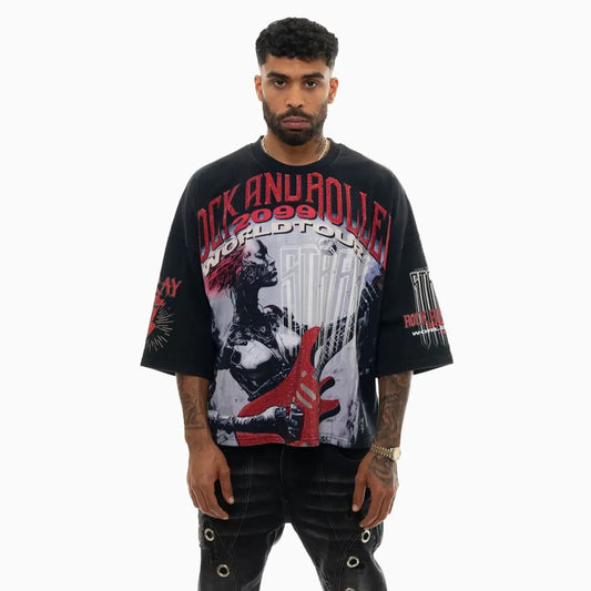 Men's Rock and Roller 2099 World Tour Oversized Graphic T-Shirt