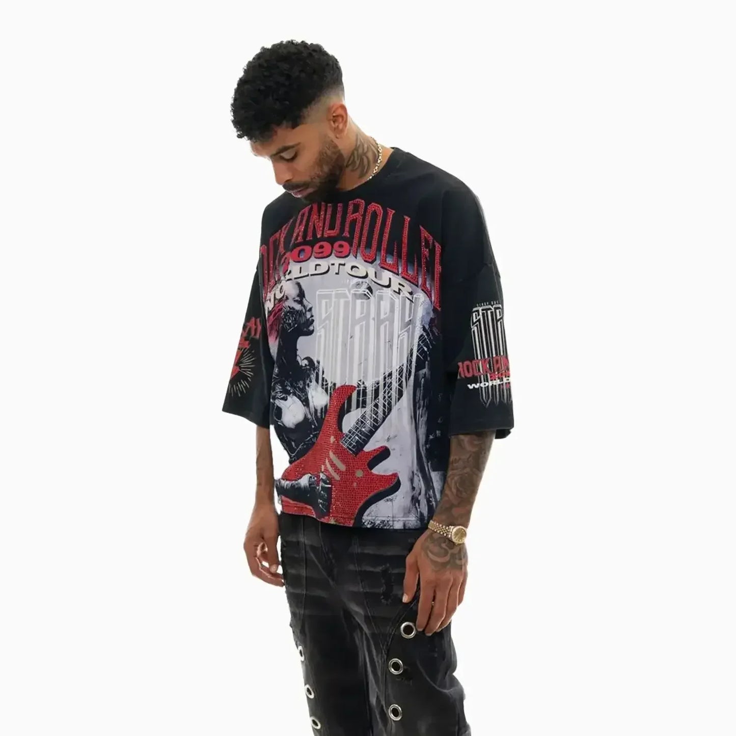 Men's Rock and Roller 2099 World Tour Oversized Graphic T-Shirt