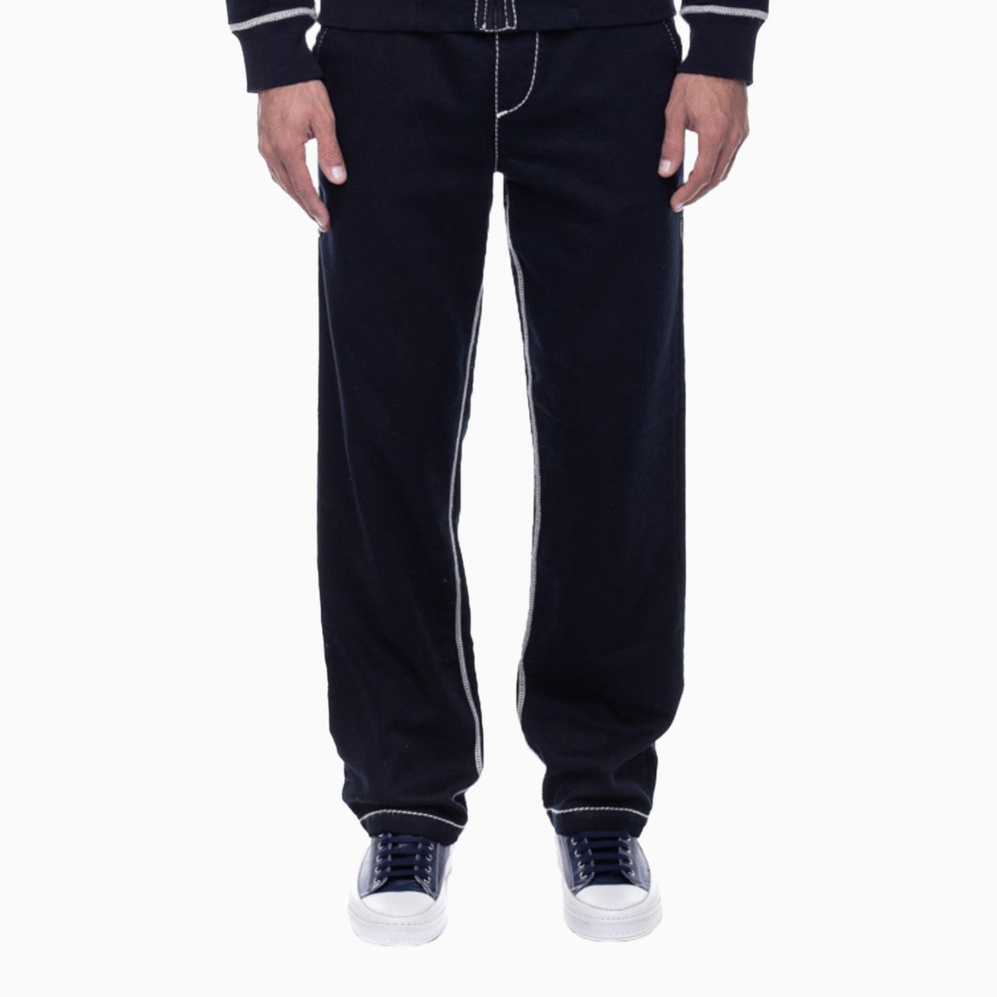 Men's Contrast Wide Leg Sweat Pant