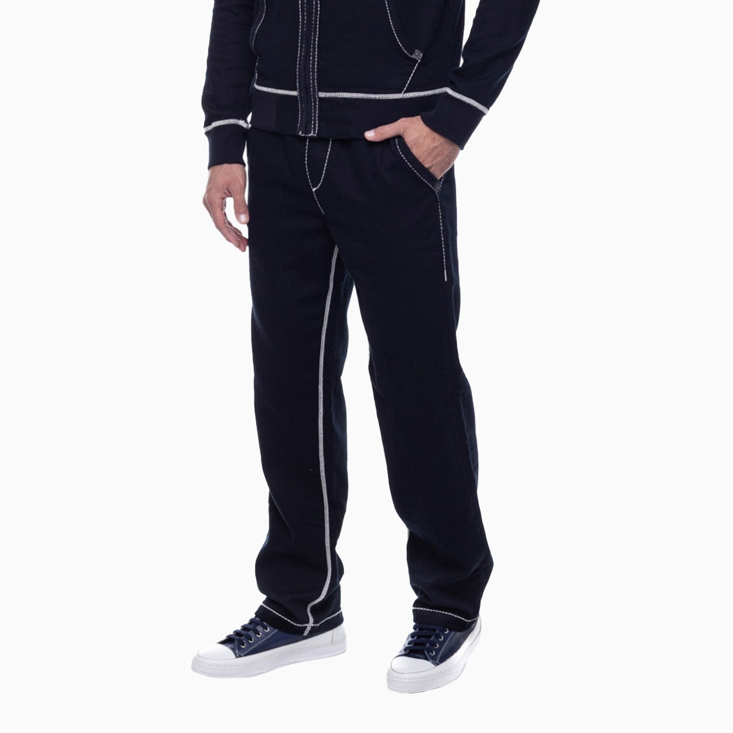 Men's Contrast Wide Leg Sweat Pant