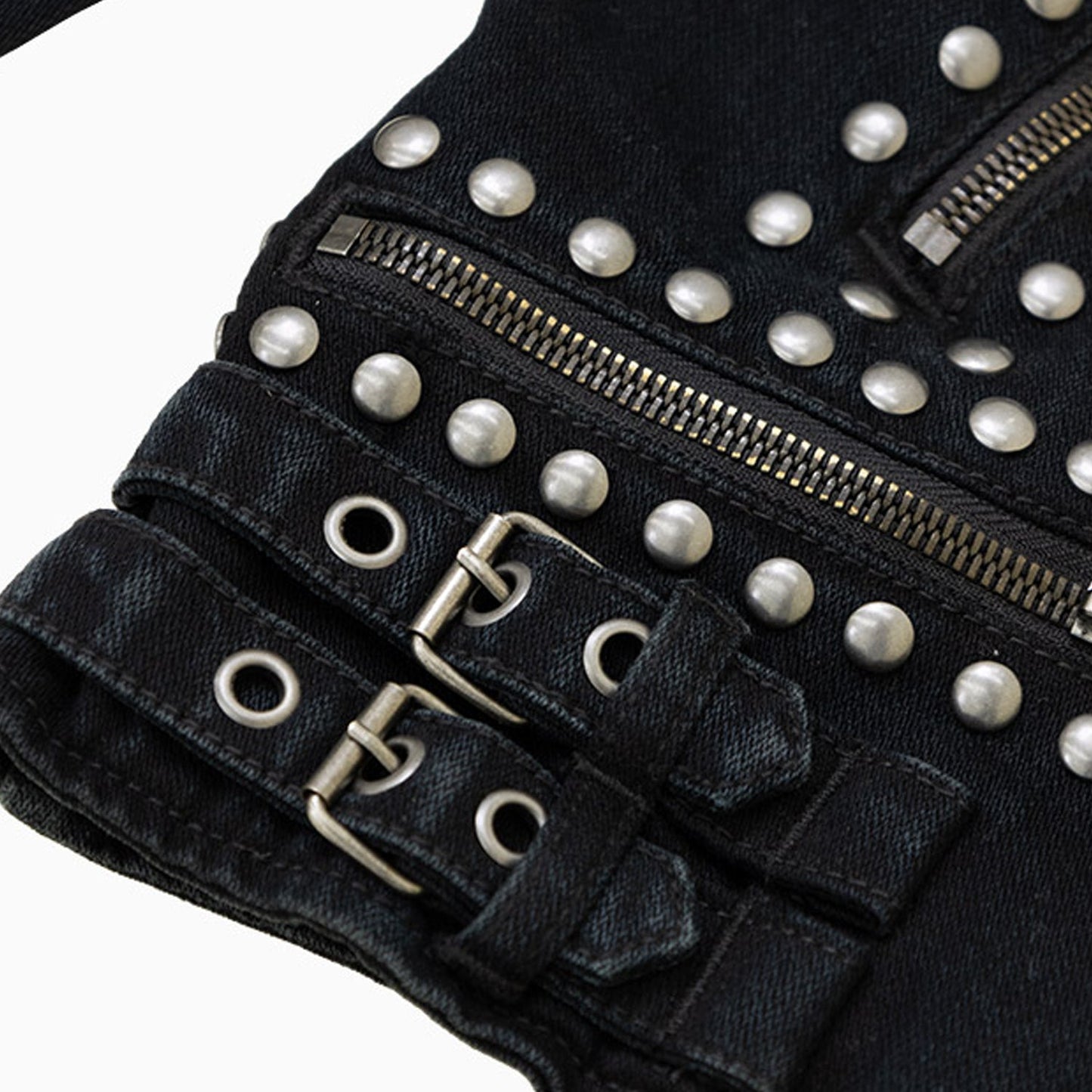 Women's Embroidered Denim Moto Jacket