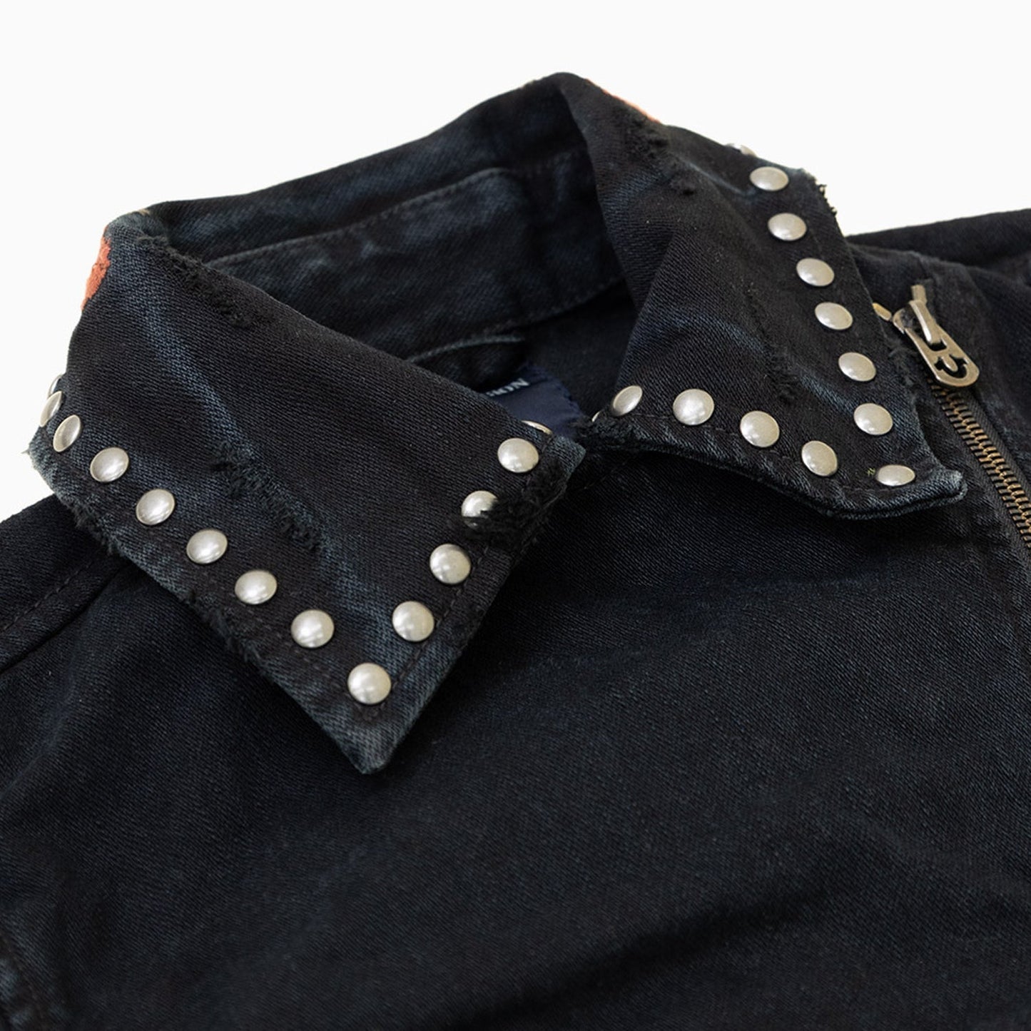 Women's Embroidered Denim Moto Jacket