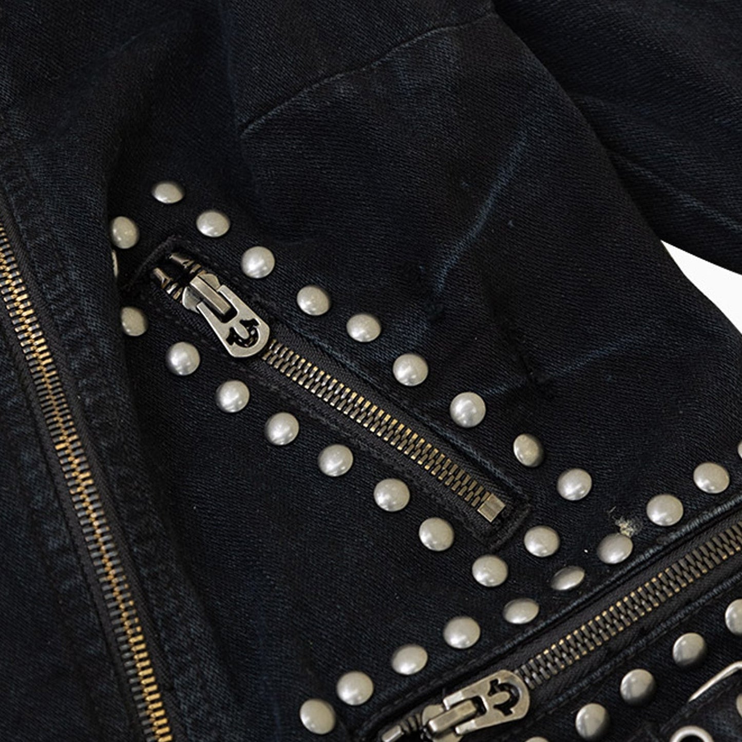 Women's Embroidered Denim Moto Jacket