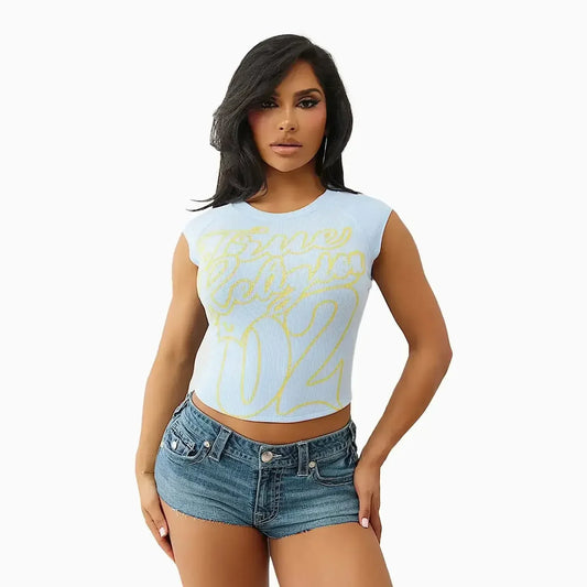 Women's Sporty Raglan Ribbed T-Shirt